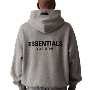 Essentials Gray Logo Hoodie